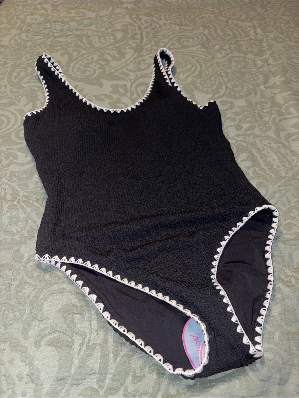 New without tags Betsey Johnson one piece black and white swimsuit size M